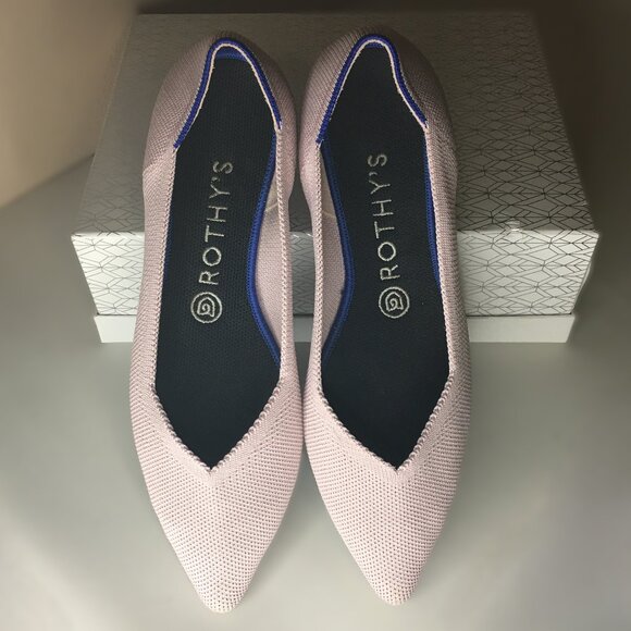 ROTHY'S "The Point II" Petal Pink Knit Fabric Slip On Ballet Flats - 8 1/2 - Picture 5 of 16